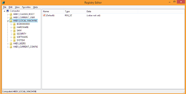 Registry Editor Screen