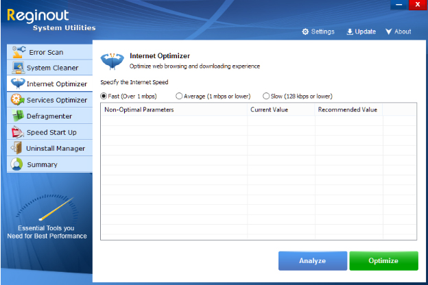 RegInOut Internet Optimizer