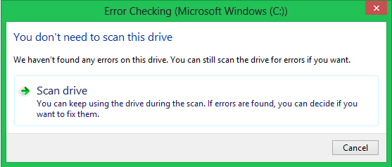 Error Checking Screen